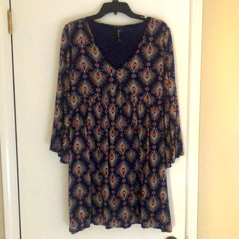 Navy print dress